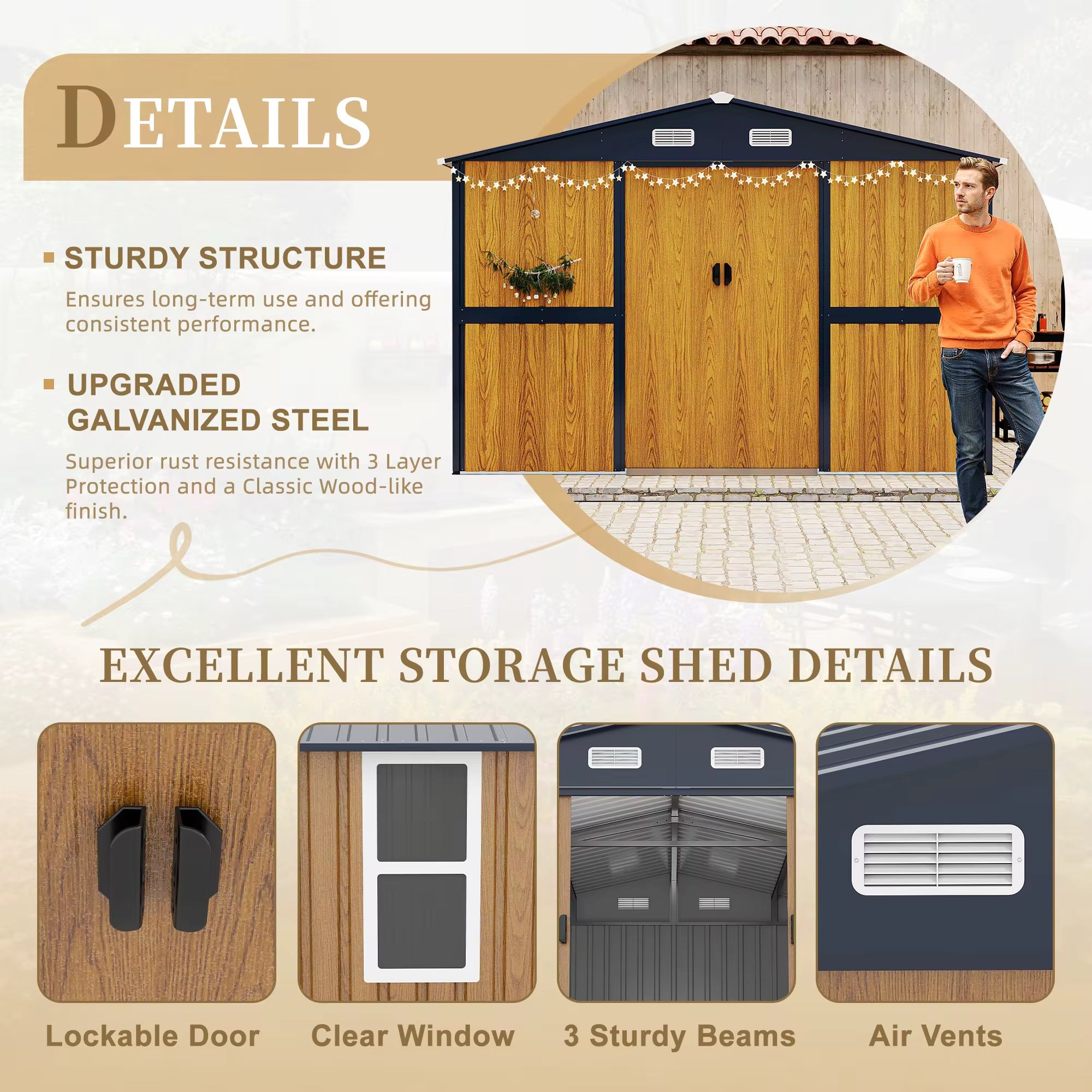 Wooden Aluminum Outdoor Shed-2