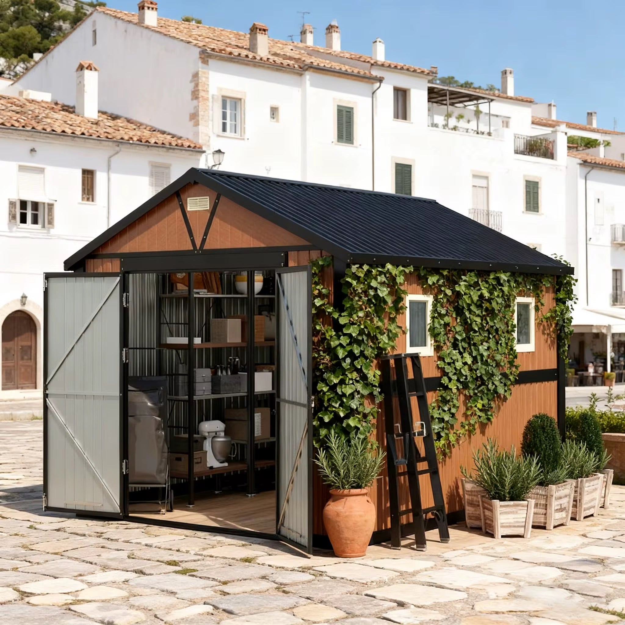 Wooden Aluminum Outdoor Shed-5