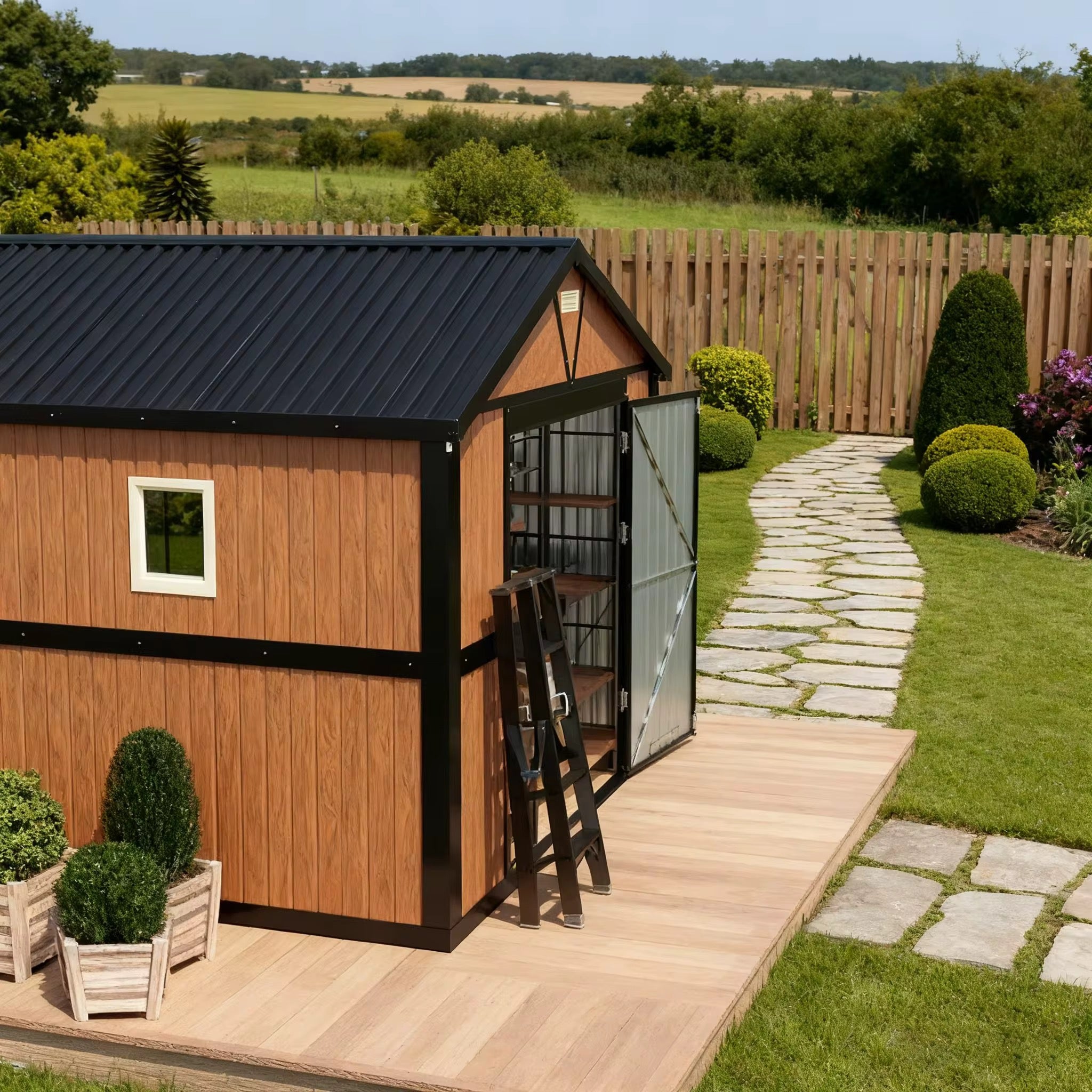 Wooden Aluminum Outdoor Shed-1